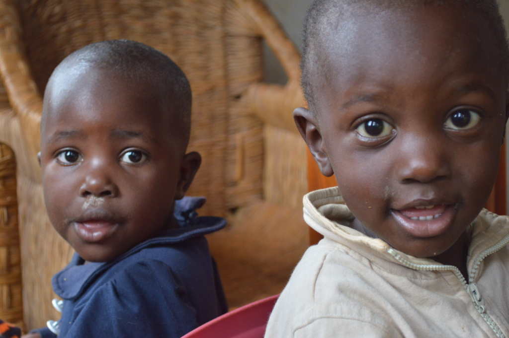 Children learning at the community centre. 